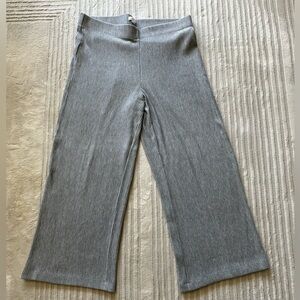 LOFT Cropped Ribbed Wide Leg Knit Pants